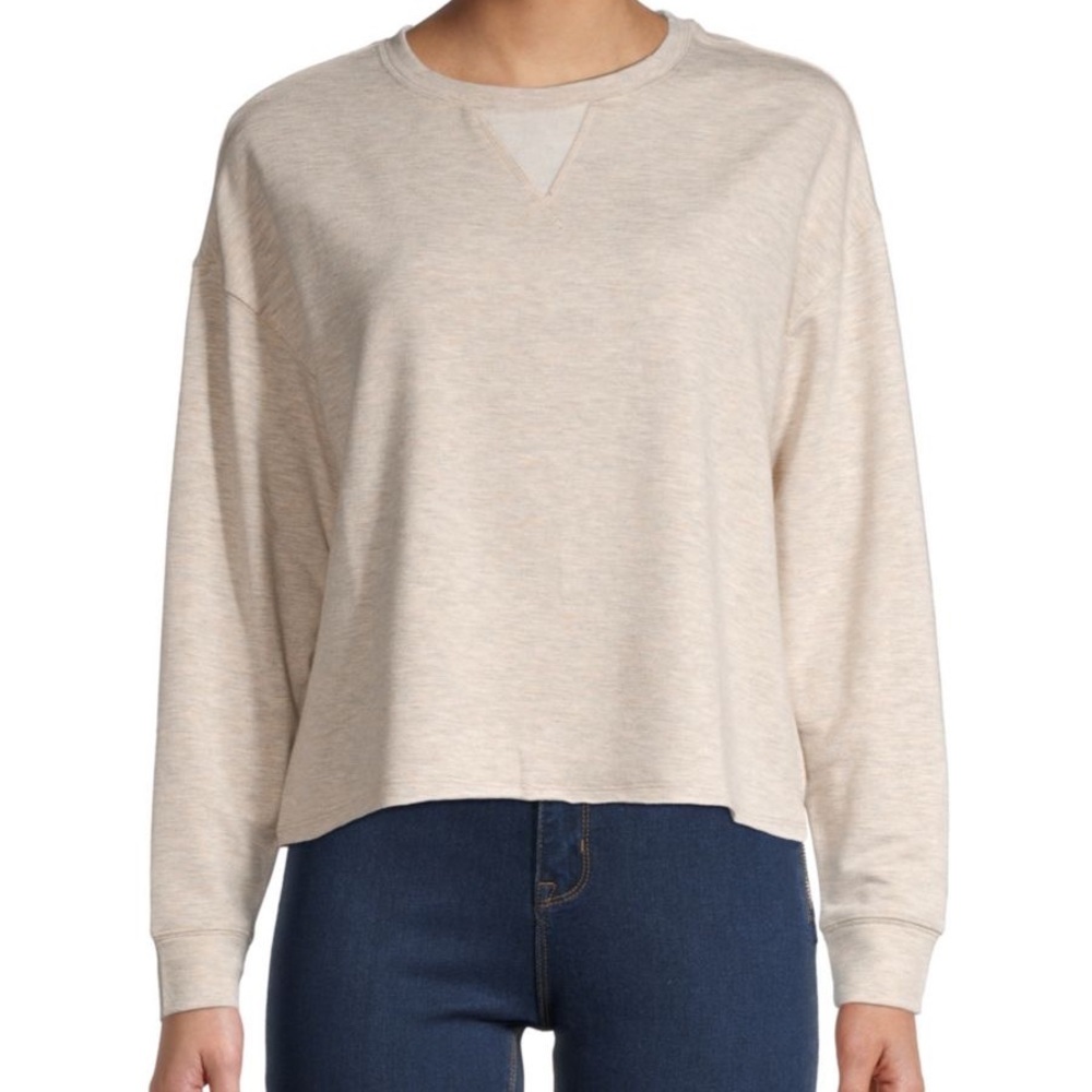 Brand new with tags FOR THE REPUBLIC Heathered Long Sleeve Top OATMEAL HEATHER